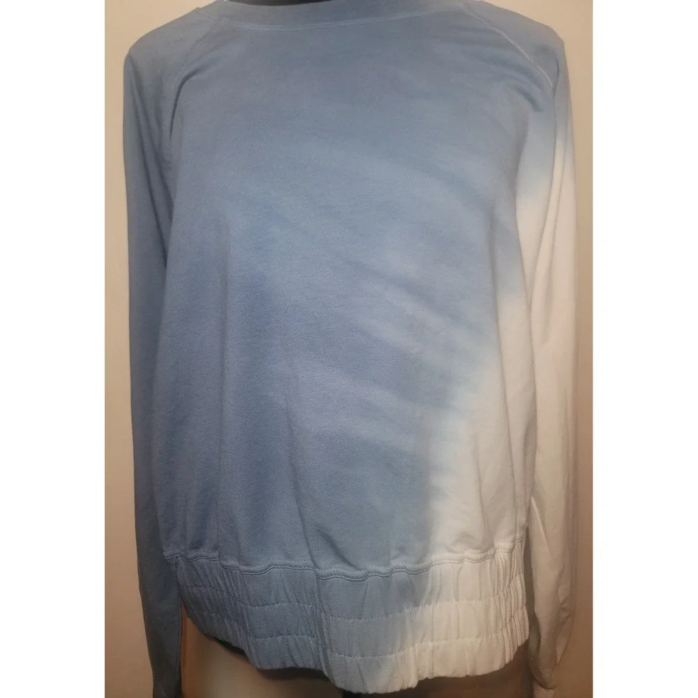 Joy Lab Sweatshirt with Waistband Blue and White - Picture 2 of 9